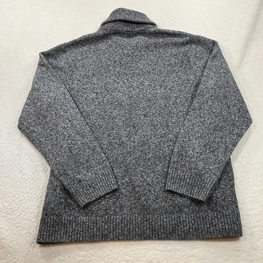 Old Navy Sweater Mens XXL Gray Shawl Neck Pullover Marled Knit Ribbed